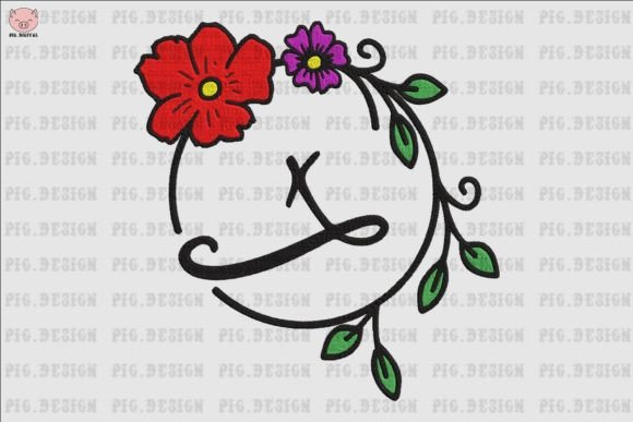 Flower Font X: A Thoughtful Embroidery Design for Meaningful Gifts