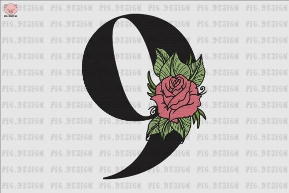 Flower Rose Font 9: A Craft Fair-Ready Embroidery Design