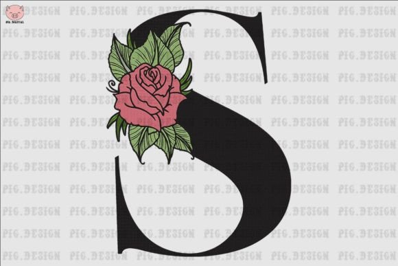 Flower Rose Font S: Elegant Seasonal Embroidery
